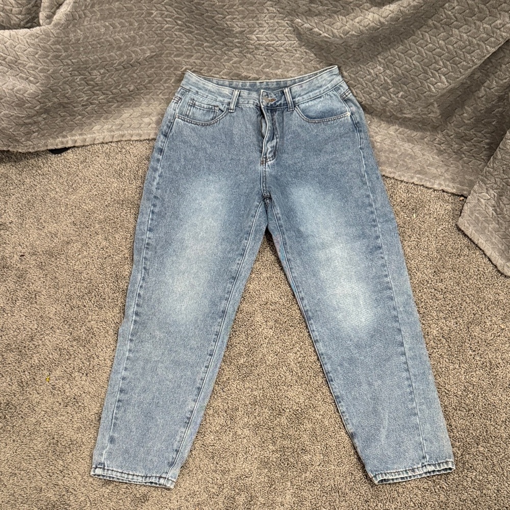 SHEIN Light Blue Ankle Jeans